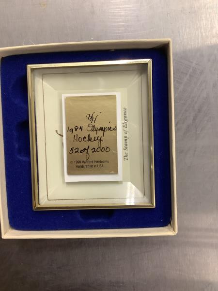 Hanford Heirlooms "The Stamp of Elegance" 1984 Olympics Hockey Stamp Retail $34.99