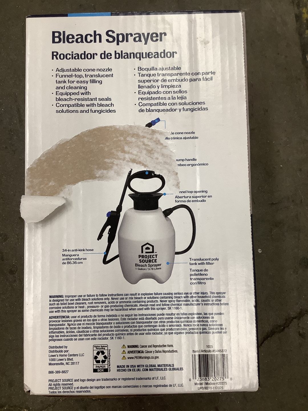 1-GAL BLEACH SPRAYER PS(-382422)