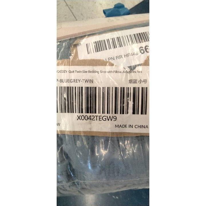 WDCOZY Blue Twin Quit Size Bedding Sets with 1 Pillow Sham, Lightweight Soft Bedspread Coverlet, Quilted Blanket Thin Comforter Bed Cover for All Season, 2 Pieces, 68x90 inches