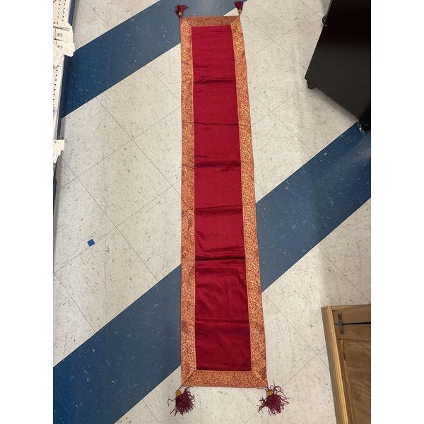 Elegant Red and Gold Table Runner with Tassels Retail $35.00