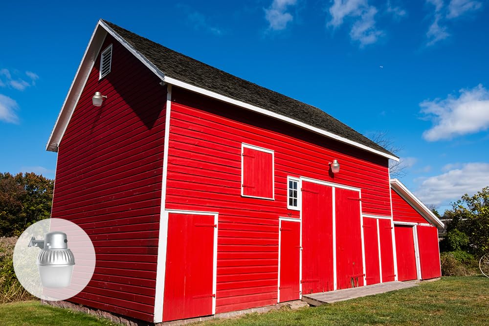 Lithonia Lighting LED Outdoor Flood Light Fixture, Exterior Dusk to Dawn Security Light with Photocell Sensor, Pole or Wall Mount, 3500 Lumens, 5000K Daylight, Gray (OALS10)