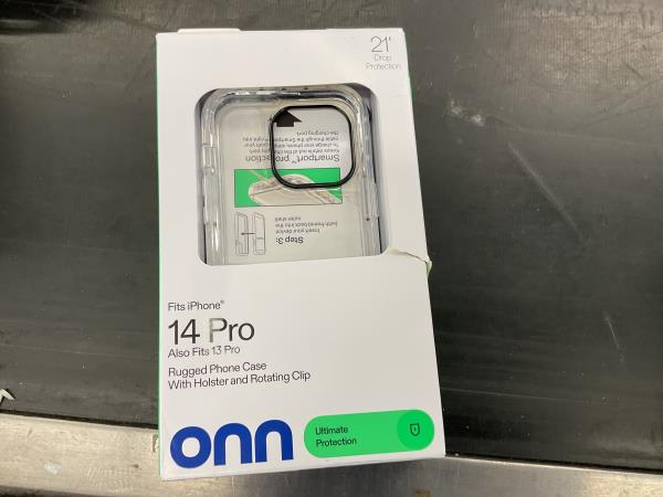 onn. 14 Pro, Rugged Phone Case - Holster and Rotating Clip, Ultimate Protection Retail $15.00