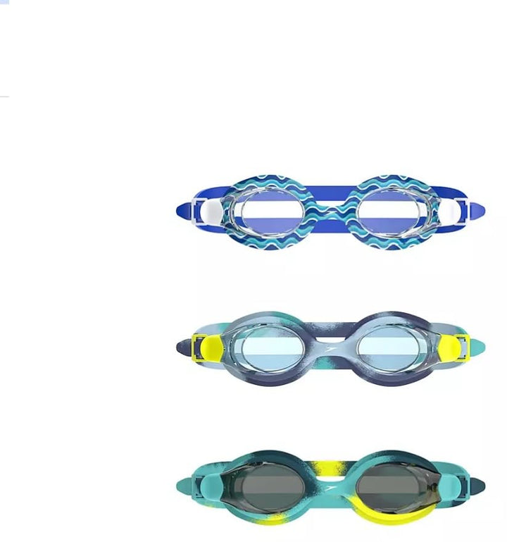 Speedo Kids Swim Goggles - 3 pairs - Blue & Green (ages 3-10)