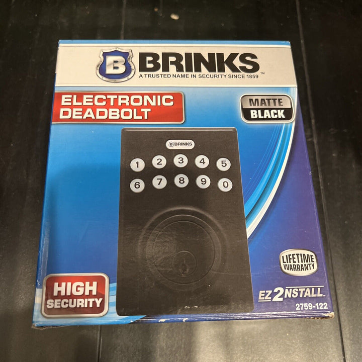 Brinks Electronic Keypad Single Cylinder Deadbolt  Matte Black Finish