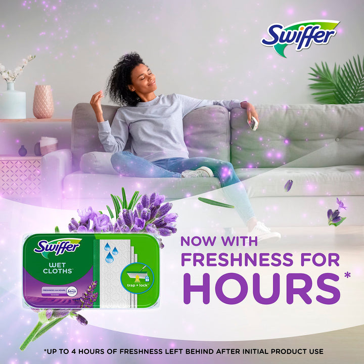 Swiffer Sweeper Wet Mopping Pad Refills for Floor Mop with Febreze Lavender Scent, 12 Count (Packaging May Vary) Retail $7.00