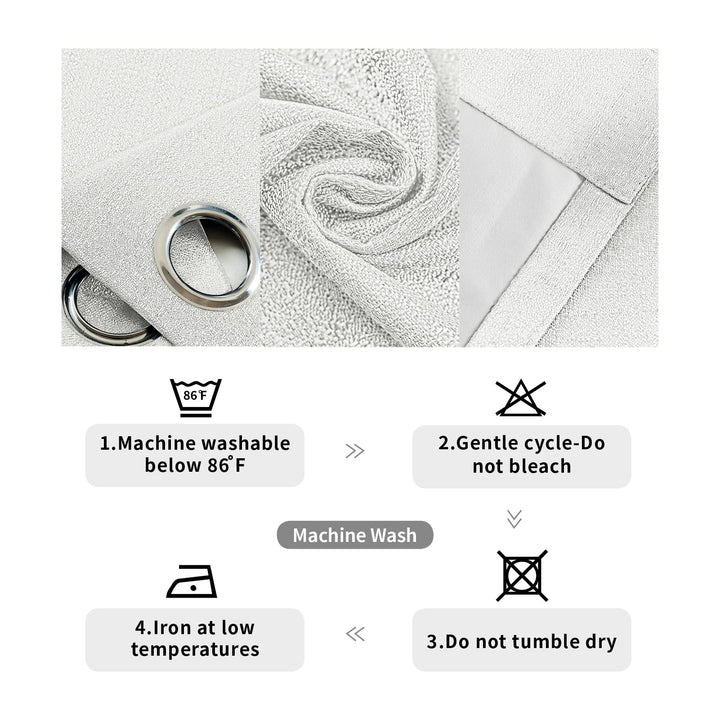 D E CURTAIN Blackout Curtains,Linen Curtains for Living Room or Bedroom 100% Absolutely Blackout,Back Coating Drapes for Quality Sleep and Privacy Protection,2 Panels Burg(Each 52 x 63 Inch,White)