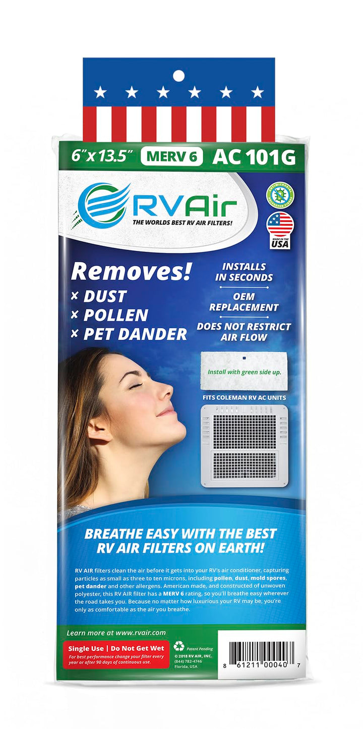 RV AC Filter - Air Conditioner Replacement - Travel Trailer Accessories - Air Cleaner for Camper - RV Vent - Easy To Install -13.75 x 7.375 x 0.75 in (1 Filter for AC 101G)