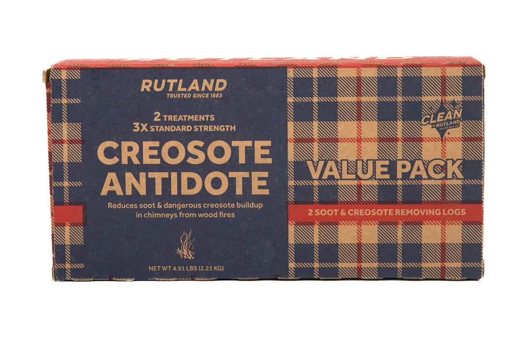 Rutland Creosote Antidoteâ„¢ - Triple Power Remover Fire Logs - USA-Made Fireplace Cleaner & Chimney Sweeping Log - Premium Creosote Remover 2-Pack, 2.5 lbs Each Firelog