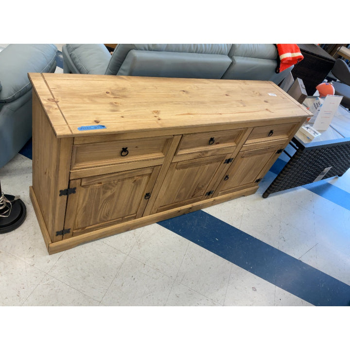 Wooden Console Table - Rustic Design, Storage Drawers & Cabinets, Light Brown