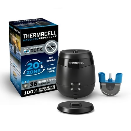 Thermacell Rechargeable E65 Mosquito Repellent with 36-Hour Refill  Charging Dock  and USB Cable