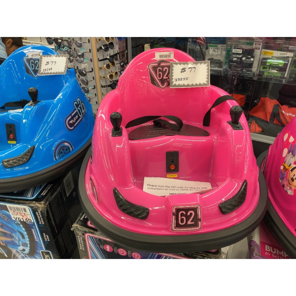 Flybar Bumper Car - Electric Ride-On Toy, 6V Battery Included, Pink