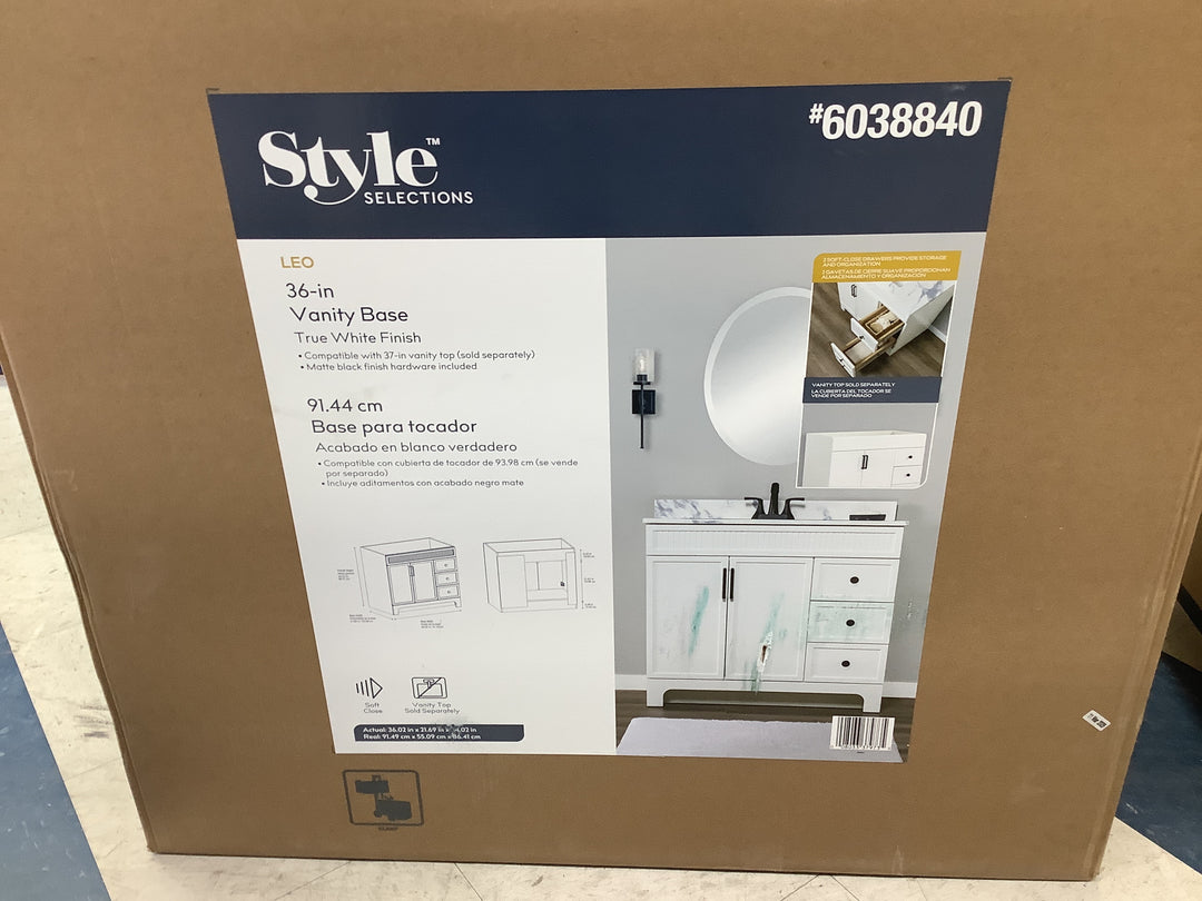 SS 36-IN LEO WHITE VANITY BASE