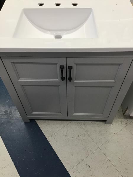 American Woodmark B931L-3X Cabinet - Solid White, Bathroom Vanity Retail $350.00
