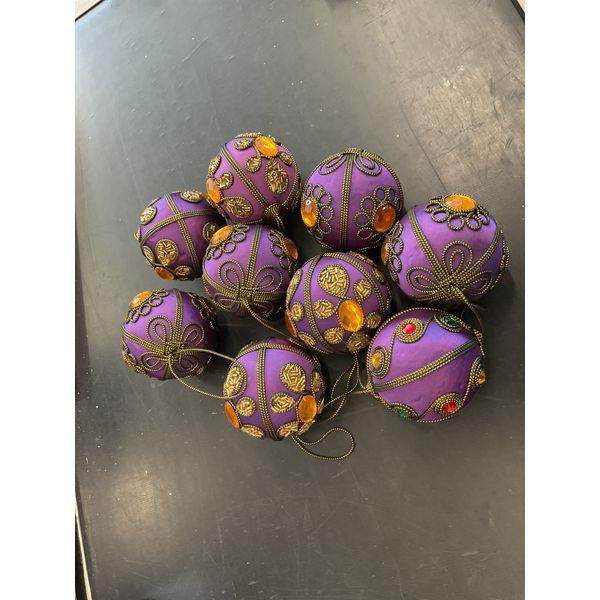 Decorative Purple Orbs with Gold Embellishments and Gemstones Retail $5.00