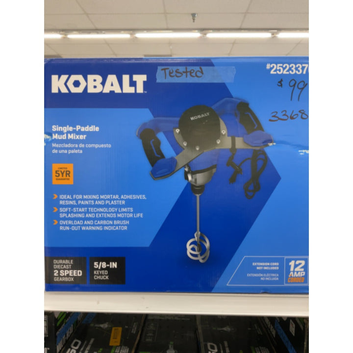 Kobalt Mud Mixer 1.9-HP Cement Mixer 2523370