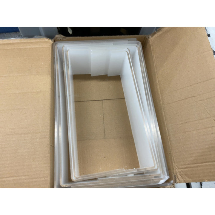 Amazon Packaging Material - Cardboard Box, Plastic Frame Inserts