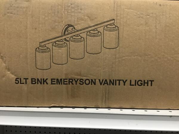 Emeryson 5LT BNK Vanity Light - 5-Light, Bathroom Lighting Retail $120.00