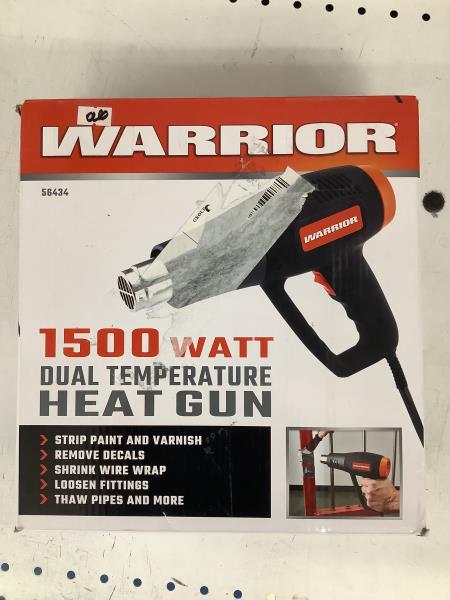 Warrior 1500 Watt Dual Temperature Heat Gun - Strip Paint, Remove Decals Retail $25.00