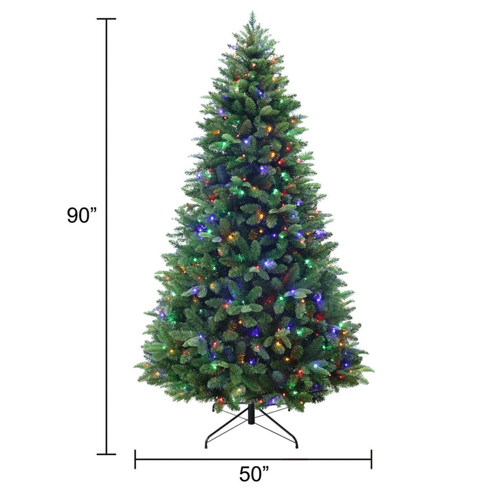 Holiday Time 7.5 Ft Pre-Lit Amherst Spruce Green Artificial Christmas Tree, 400