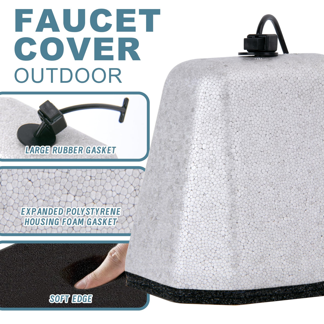 Outdoor Faucet Covers for Winter Freeze Protection, Foam Spigot Covers Winter Insulated for Outside,Hose Bib Cover for Winter (4 Pack)