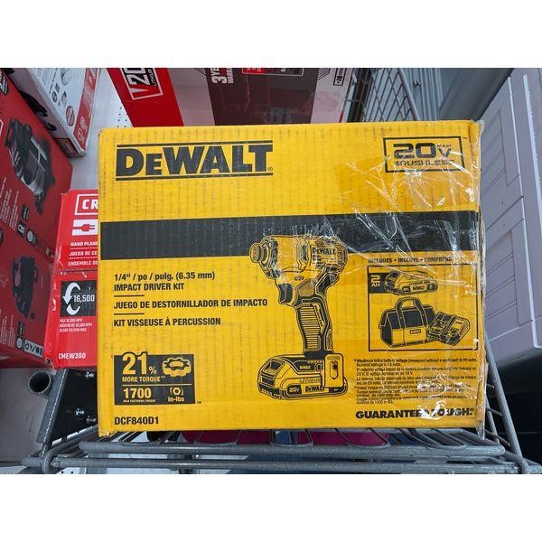 DEWALT DCF840D1 Impact Driver Kit - 1/4 inch, 20V Max, Brushless Retail $149.00