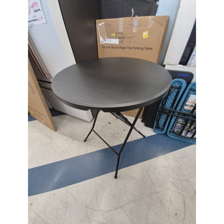 Mainstays 31-inch Round High-Top Folding Table - Black