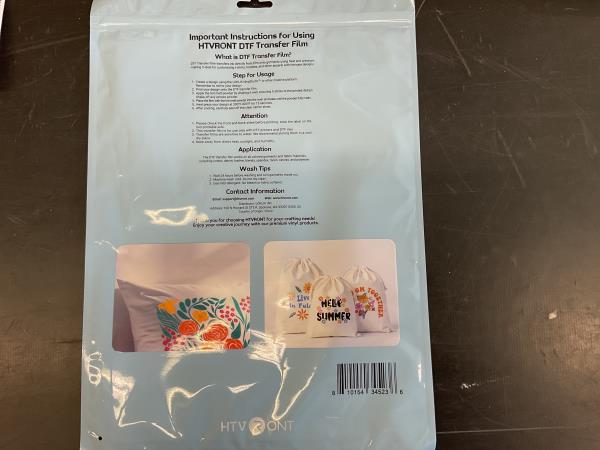 DTF Transfer film 12 sheets Retail $5.97