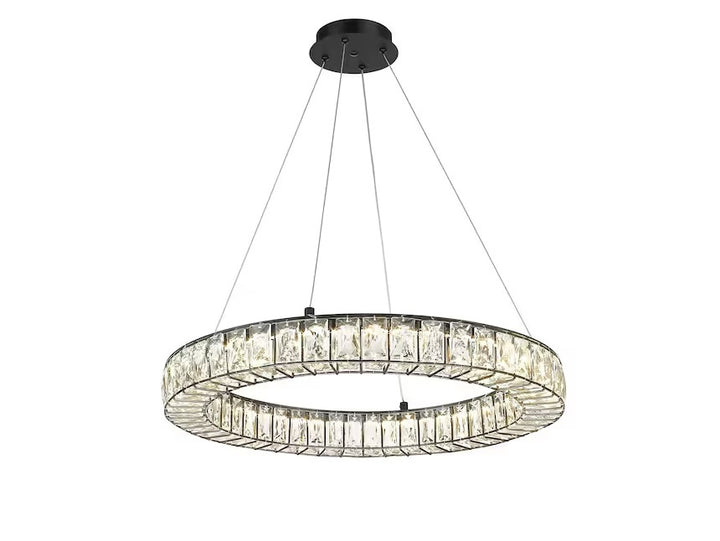 ALLEN + ROTH Aurelis LED Chandelier Chrome Clear Faceted Crystal 38839-LWUC, NEW