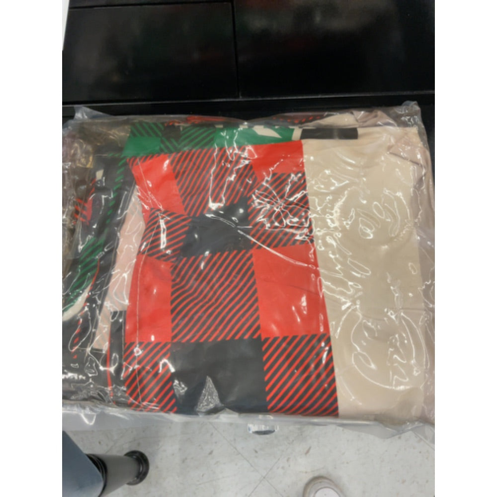 Christmas Living Room Curtains, Christmas Decorations Sheer Curtains 63 inch Length 2 Panels Set, Buffalo Plaid Christmas Tree Decor Bedroom Curtain Window Drapes Light Filtering Valance 52x63