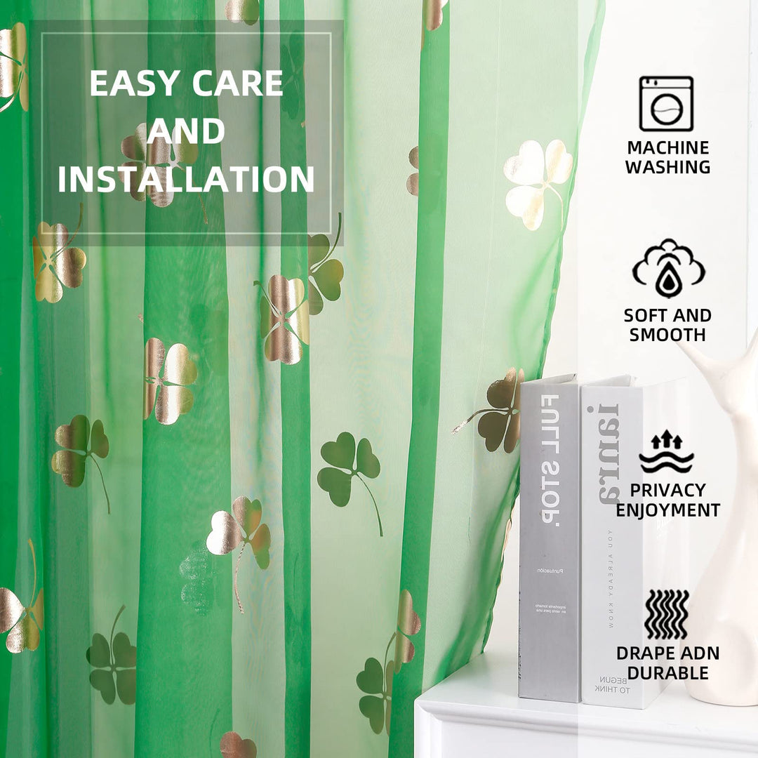 youleyar Silver Foil Print Voile Sheer Curtains, Rod Pocket Top Window Drapes 84 Inches Long, Luxury Metallic Bronzing Treatment Panels for Home Window Decoration, 2 Panels(Polygon,52 W x 84 L)