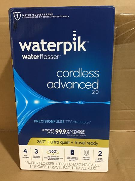Waterpik Cordless Advanced 2.0 Water Flosser For Teeth, Gums, Braces, Dental Care With Travel Bag and 4 Tips, ADA Accepted, Rechargeable, Portable, and Waterproof, White WP-580, Packaging May Vary Retail $99.99