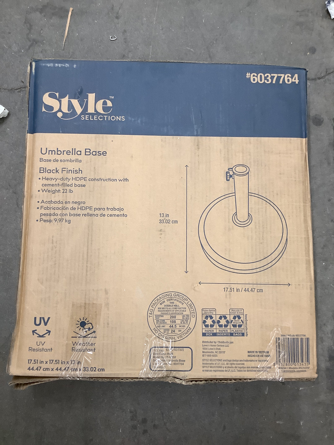 STS BK HDPE UMB BASE (-223344)