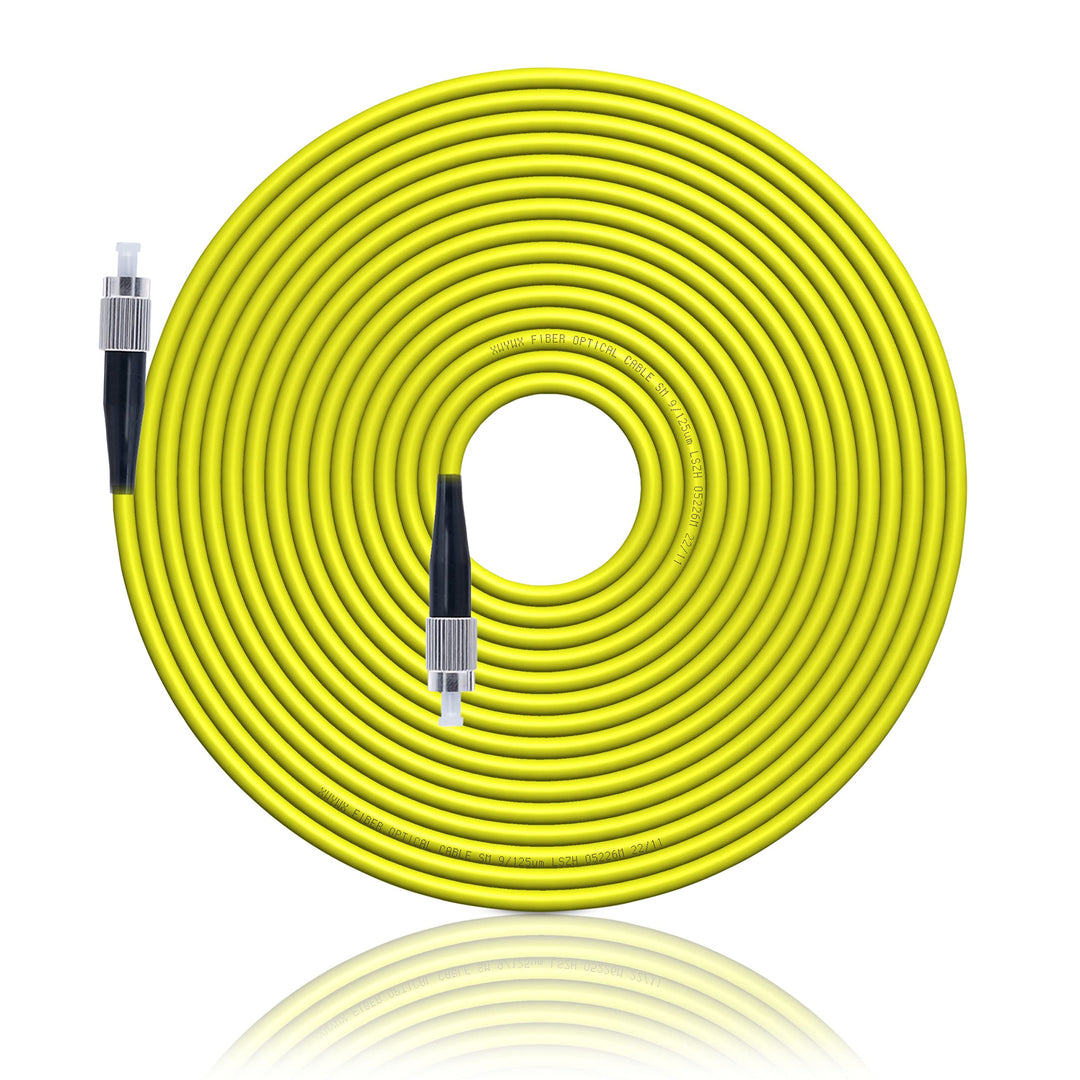 XWYWX 7M/23FT FC/UPC to FC/UPC SM SX LSZH 3.0mm Indoor Fiber Optic Patch Cord, FC to FC Single Mode 9/125Ã‚Âµm Simplex FC-FC Optical Fiber Jumper Cable Compatible with OS1&OS2-XFUFU111-7