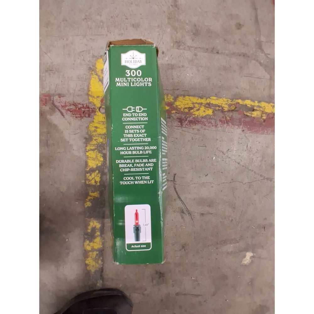 Holiday Time 300 Multicolor Mini Lights, LED, Indoor/Outdoor, Green Wire Retail $20.00