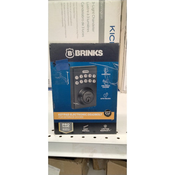 Brinks Electronic Keypad Single Cylinder Deadbolt  Matte Black Finish