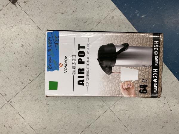STAINLESS STEEL AIR POT KEEP YOUR DRINK AT THE RIGHT TEMPERATURE Retail $37.99