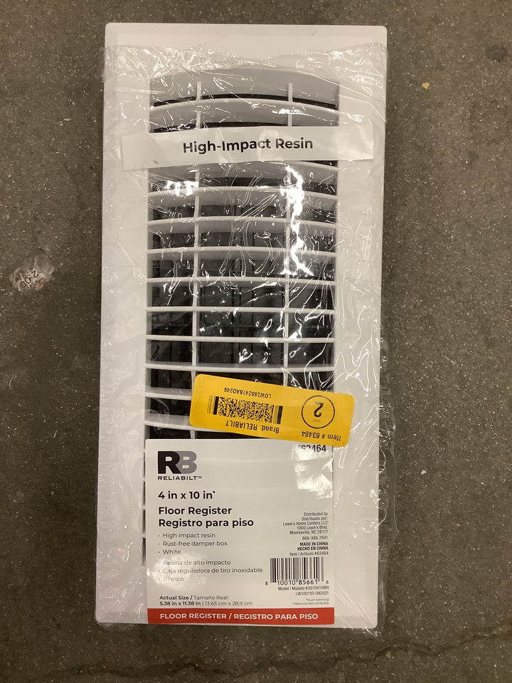Reliabilt 4”x10” floor register  vent