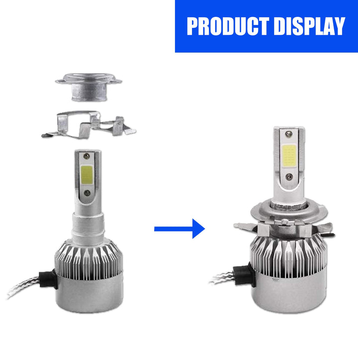 QODOLSI 2 PCS Car LED Light Card Holder, H7 Car Light Fixed Adapter Bracket, H7 Fixed Buckle Base LED Adapter Holders, for Benz Qashqai New Bora Sagitar Nissan (Silver)