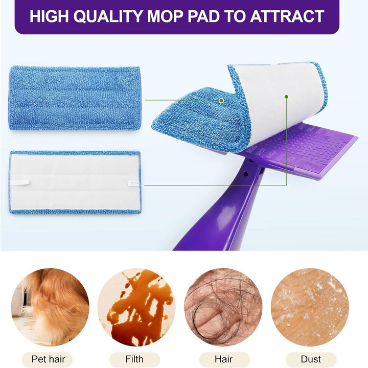 Star Maktion 3 Pack Mop Pads Compatible with Swiffer Wet Jet Mops, Washable Microfiber Mop Pads for Wet & Dry Use Mop Pad Refills, Durable and Fitting for Home/Office Cleaning (Blue) Retail $13.00