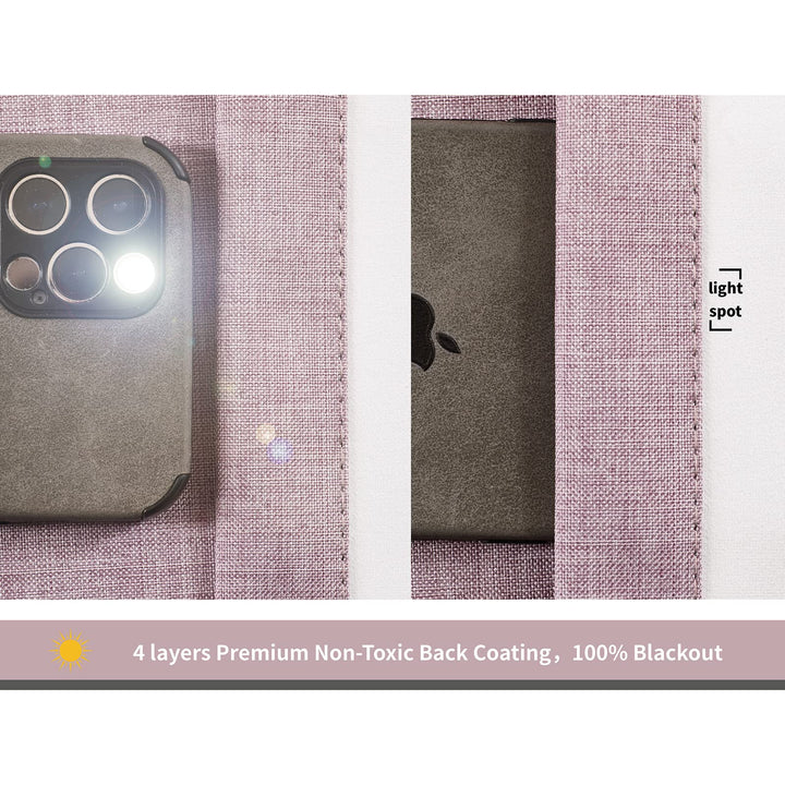 D E CURTAIN 100% Blackout Curtains for Bedroom, Full Room Darkening Curtains 96 inches for Quality Sleep Long 2 Panels(52 x 96 Inch,Light Purple Drapes)