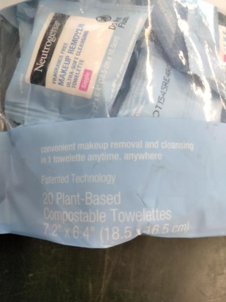 Neutrogena Makeup Remover, Ultra-Soft Cleansing Towelettes - Singles, Fragrance-Free Retail $10.00