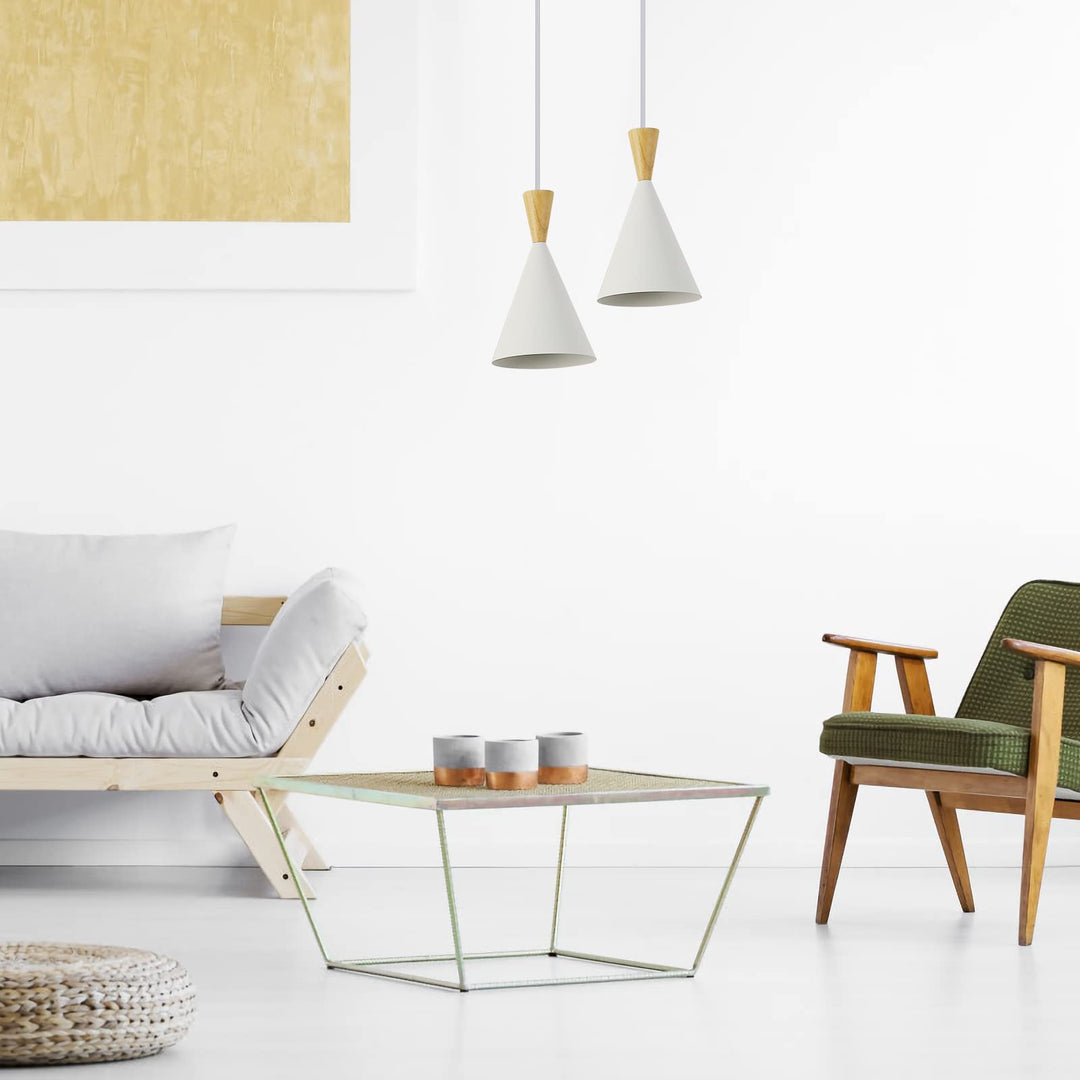 Modern plug in Pendant Light Kitchen, Adjustable chandelier hanging lamps that plug into wall outlet for Dining Room, Bedroom, Living room, ontemporary wall DÃ©cor white (No bulb)