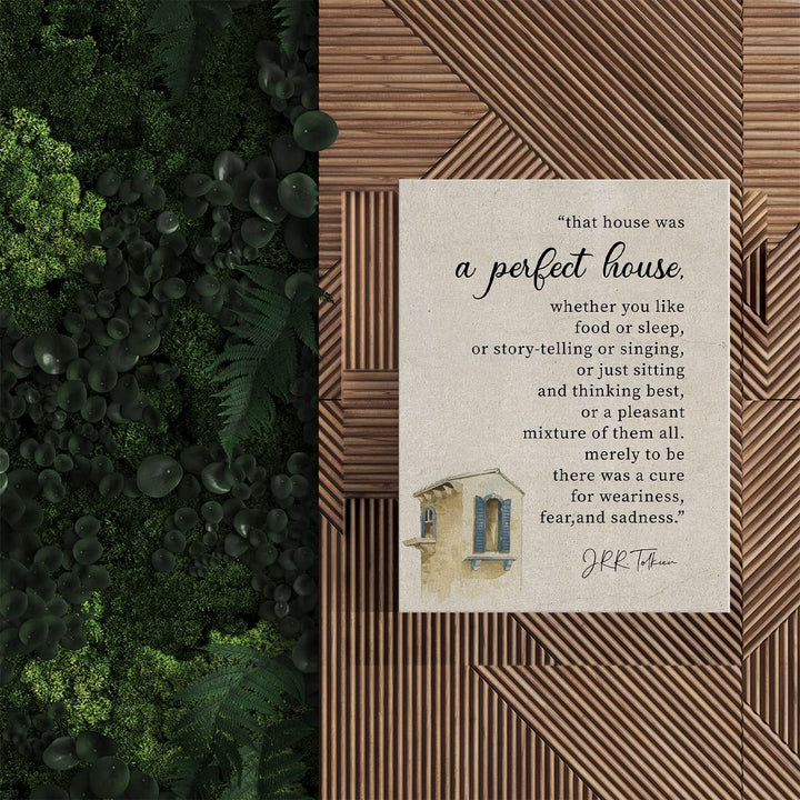 Inspirational Quote Canvas Wall Art Decor That was a Perfect House Poster Painting Framed Vintage Literature Print Signs Picture for Home Room Decor 12 X 15 inch