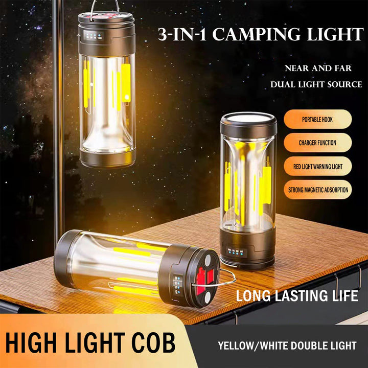 Multifunctional Camping Lamp, with Flashlight, Night Light, 360Â° Tent Lamp, High Lumens, 10 Hours Battery Life, for Hiking, Camping, Fishing, Cycling (Black 1 PCS)