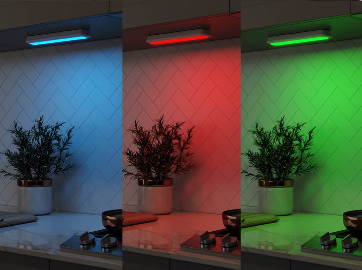 Ecolight LED Battery-Operated Bar Light - White, RGB Color Changing or 4000K White, Tap on/Off, auto Off Timer, dimmable, 80 Lumens Each with IR Remote