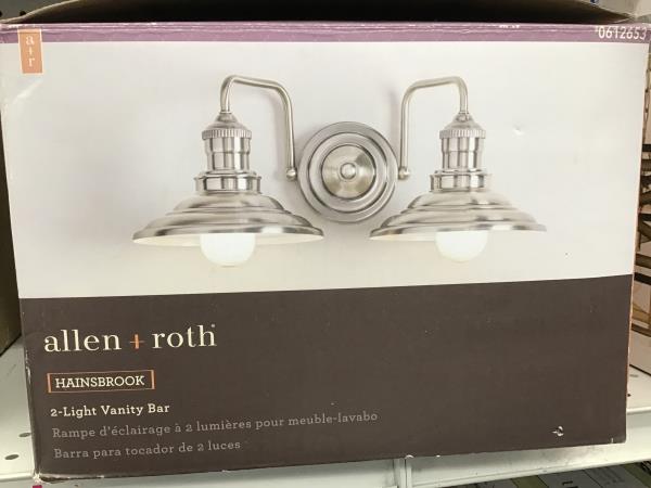 allen + roth HAINSBROOK 2-Light Vanity Bar - Antique Pewter Finish Retail $80.00