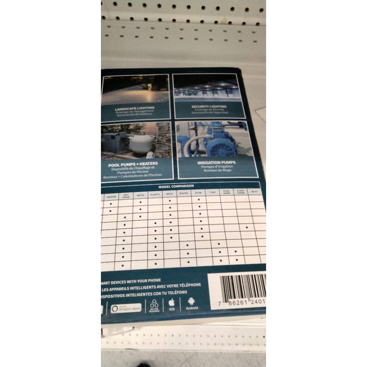 NSI WFTU40 a brand of NSI Industries, Indoor/Outdoor Smart 7-Day, Multi-Voltage Time Switch with Wi-Fi App Integration, 40 Amp, Gray