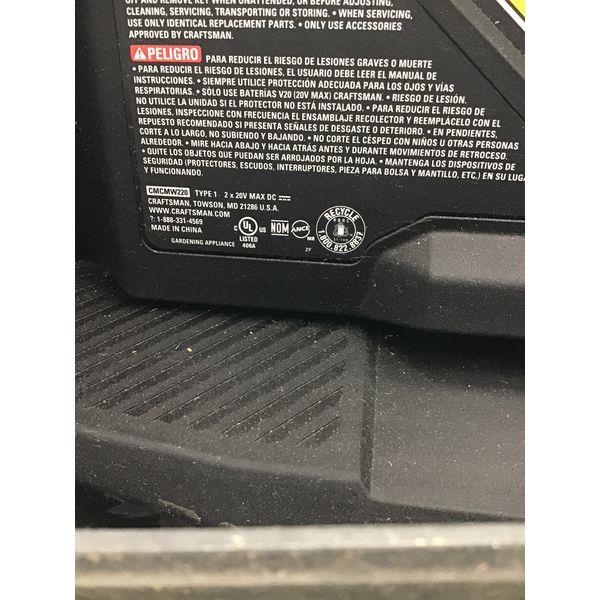 Craftsman CMCMW220 40V MAX Cordless Lawn Mower - Compact Storage no box Retail $200.00