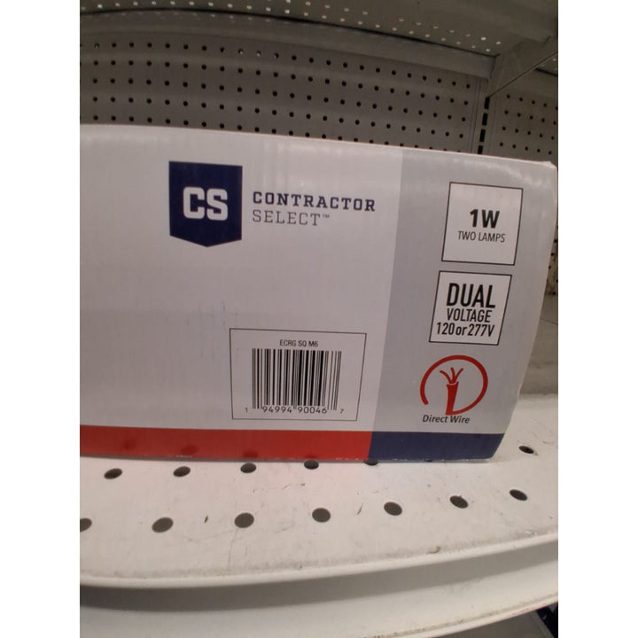 Lithonia Lighting Basics LED Exit Sign/Emergency Light Combo, Red/Green Switchable Exit Sign and Emergency Lights for Business, 2-Head Fixture, Square Lamp Heads, White (ECRG SQ M6)