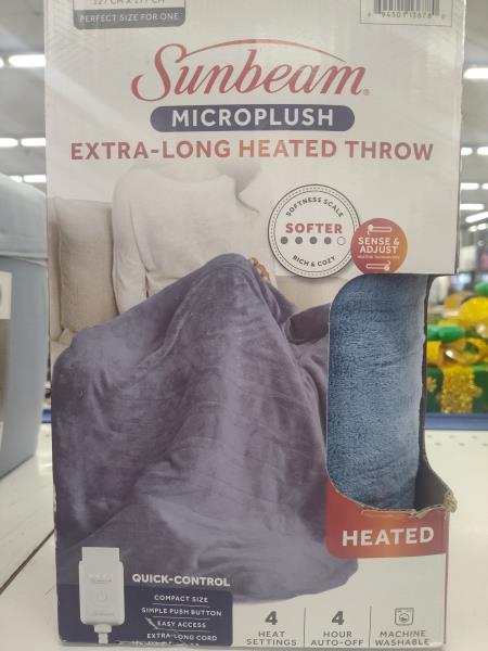 Sunbeam microplush extra long heated  throw Retail $34.97
